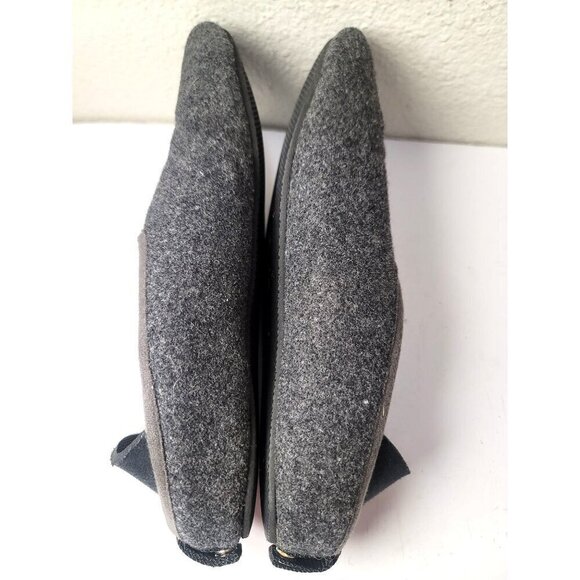 Mahabis Classic Women's Wool Slippers Rubber Soles In Charcoal Size 40 - Picture 6 of 12